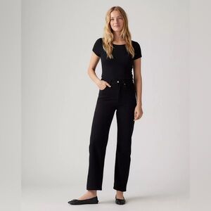 Levi's Black Ribcage Straight Ankle Jeans 30x27 NWT